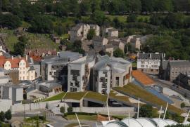 Scottish Parliament as seen from Arthur's Seat