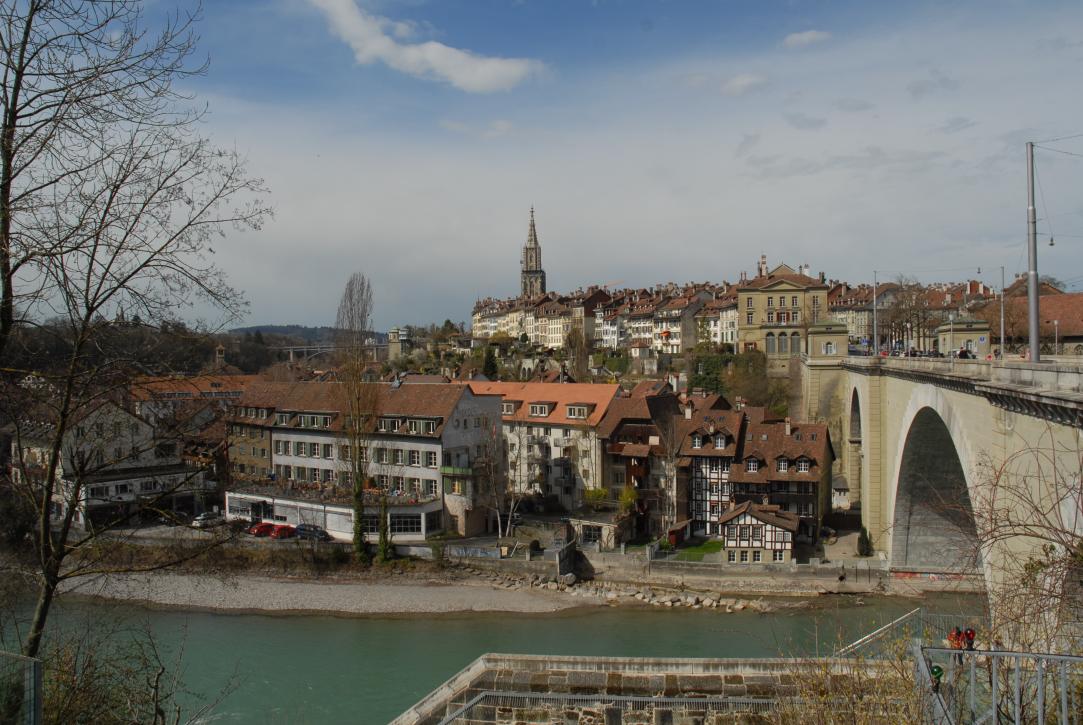 Blick auf die Stadt/Nydeggbrücke/Bern/Berne Schweiz/Switzerland)/Geohack: 