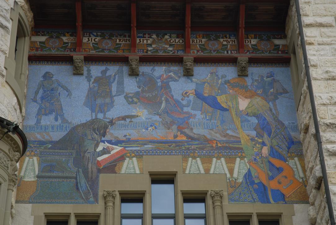 Mosaik am historischen Museum/Sic transit gloria mundi//Bern/Berne Schweiz/Switzerland)