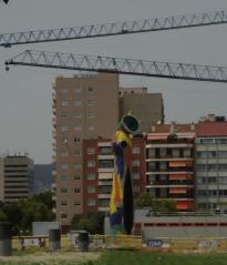 View over Parc de Joan Miró with sculpture "Woman and Bird"