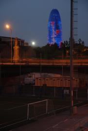 Torre Agbar from Parc de Estació nord