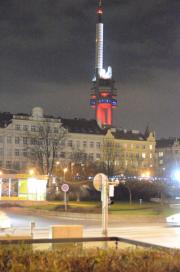 Žižkov Television Tower - Fernsehturm/from Park Sady Svatopluka Čecha