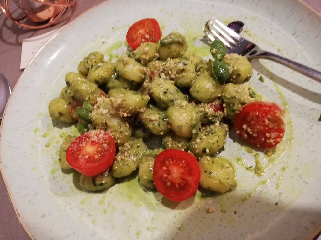 Gnocchi with pesto/Cafe 41, "London's only plantbased hotel restaurant"/