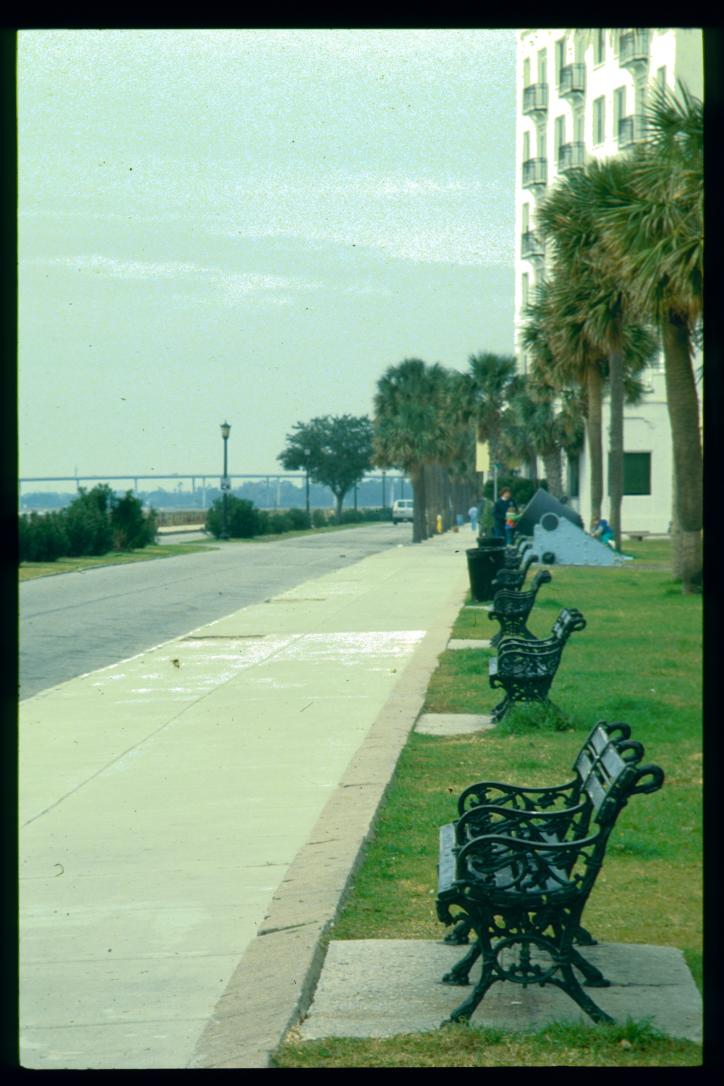 USA Weihnachten 1993/1994/Charleston, SC/Waterfront Park/benches